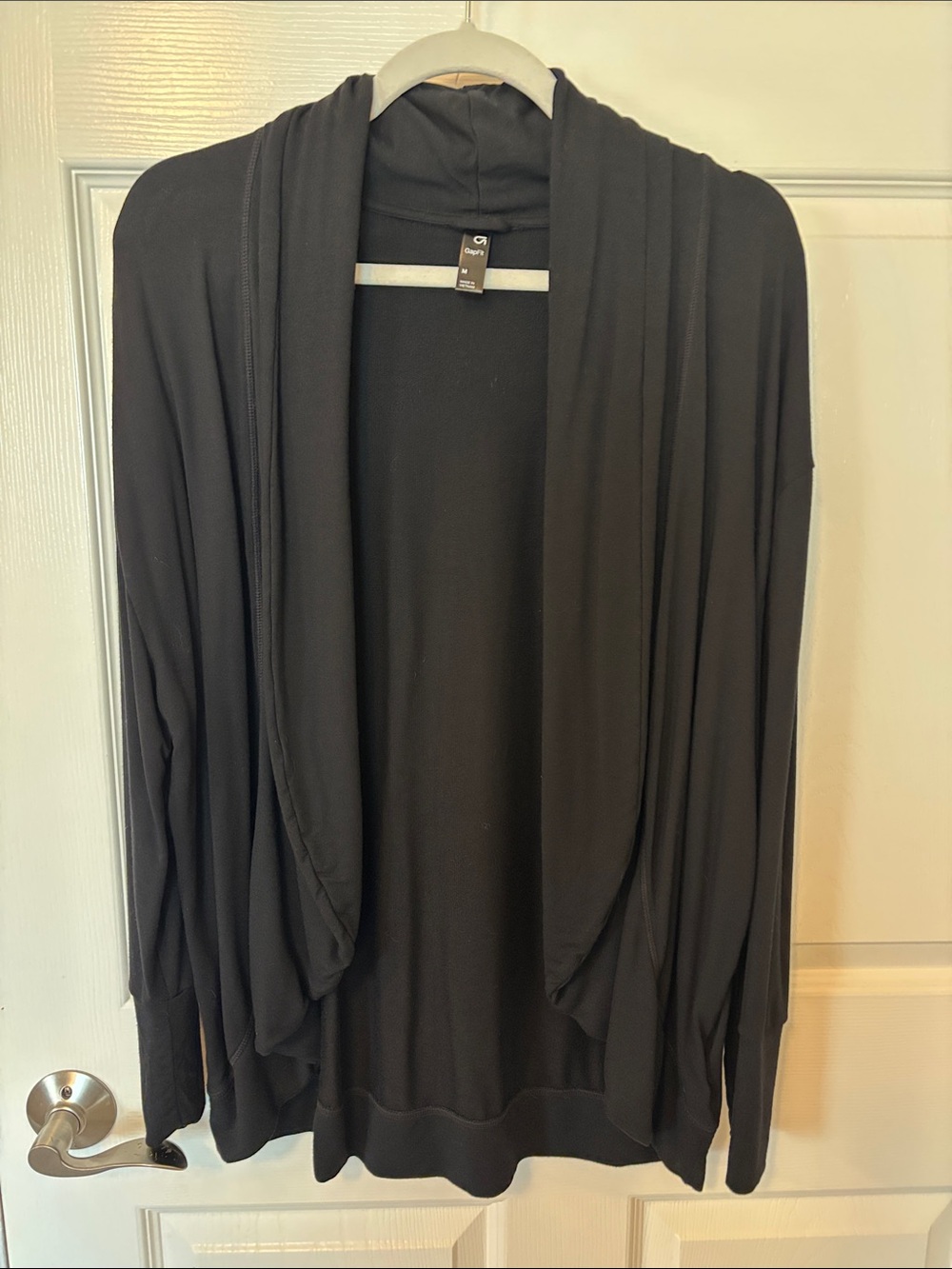 GAP Black Open-Front Draped Cardigan